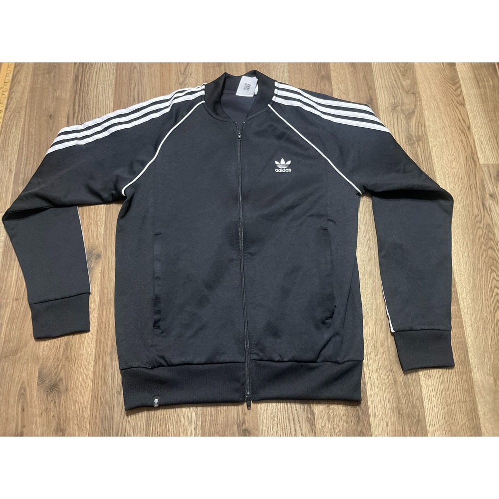 adidas Sweater, Women's Size Large, Black White, Full Zip, Logo, Long Sleeve
